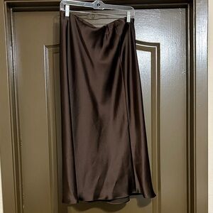 Zara Chocolate Brown Midi Skirt